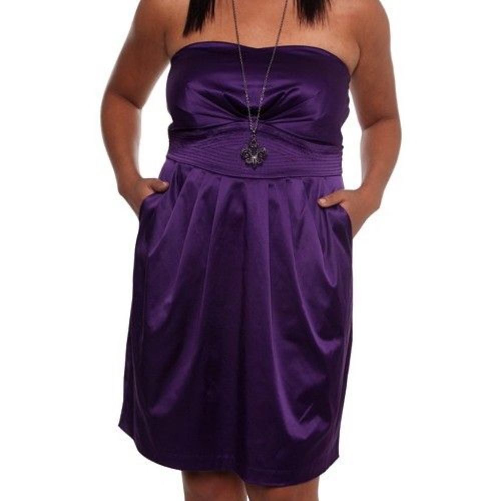 Torrid Purple Strapless Dress with Pockets